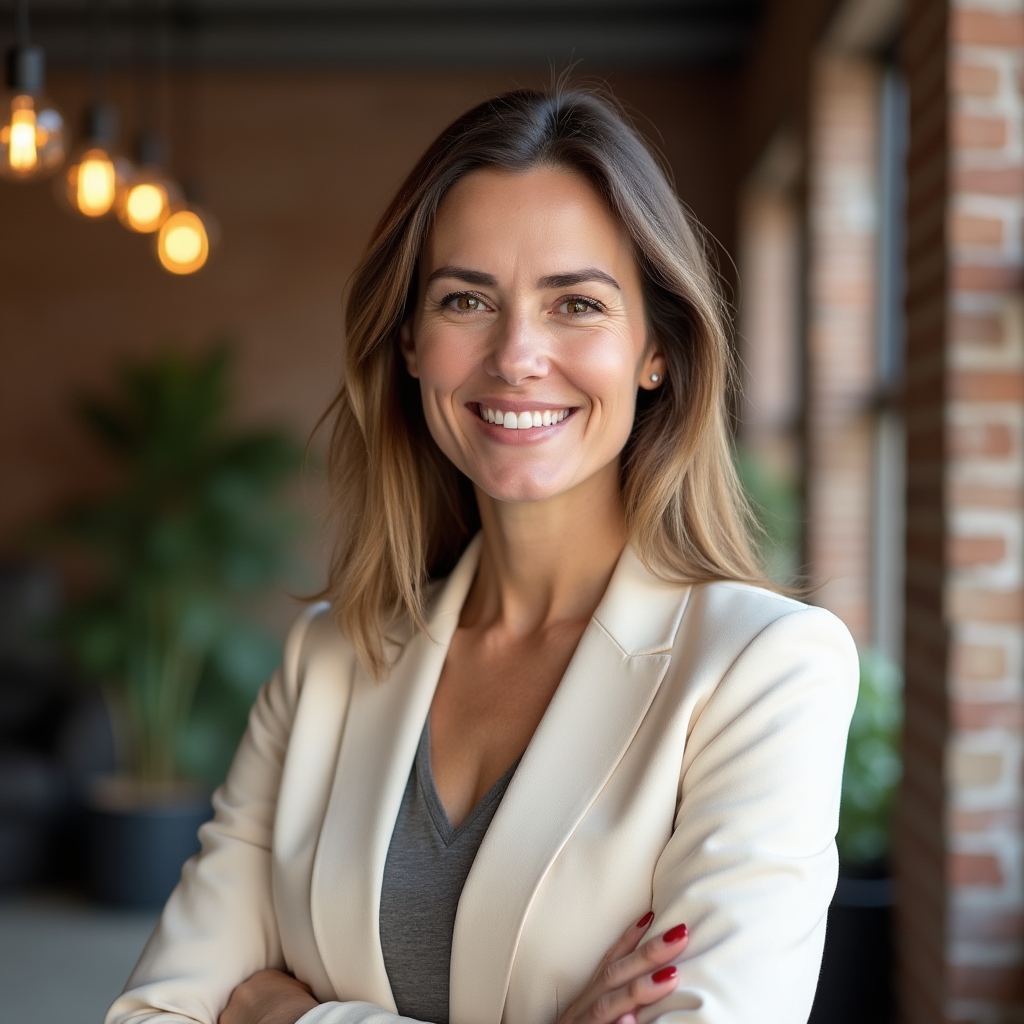 Portrait of Elena Kowalczyk, a marketing analytics facilitator, smiling in an office setting